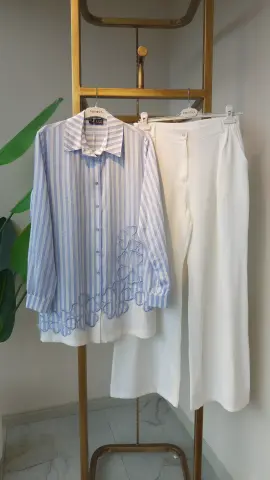 PUREVA GÖMLEĞİ BONCUK İŞLEME İKİLİ TAKIM