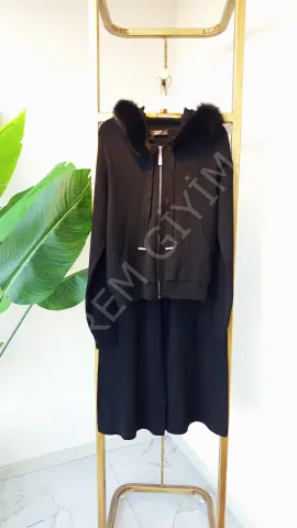 ON FASHION KÜRK YAKA TRIKO İKİLİ TAKIM