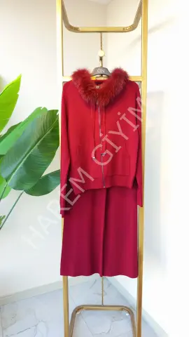 ON FASHION KÜRK YAKA TRIKO İKİLİ TAKIM