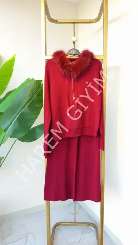 ON FASHION KÜRK YAKA TRIKO İKİLİ TAKIM