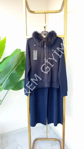 ON FASHION KÜRK YAKA TRIKO İKİLİ TAKIM