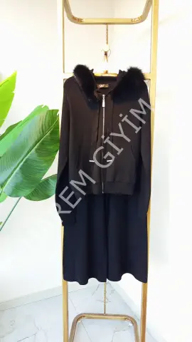 ON FASHION KÜRK YAKA TRIKO İKİLİ TAKIM