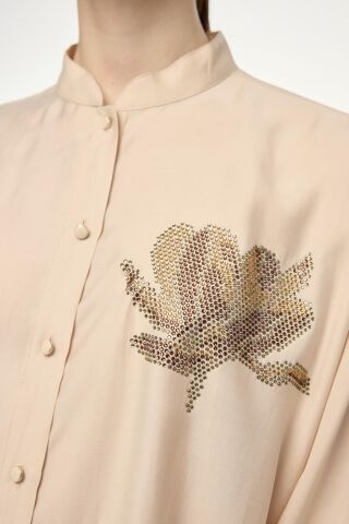 ZÜHRE DİK YAKA TAŞ İŞLEMELİ TAKIM