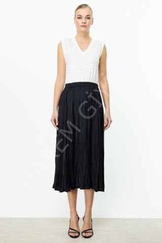 ON TRIKO KIRIŞIK MİDİ BOY ETEK