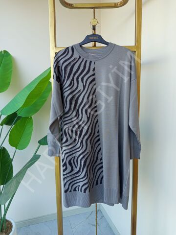 N'PRIVE ZEBRA DESEN MERSERİZE TUNİK