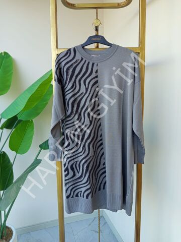 N'PRIVE ZEBRA DESEN MERSERİZE TUNİK