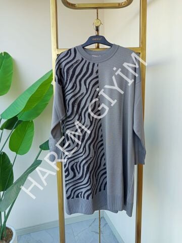 N'PRIVE ZEBRA DESEN MERSERİZE TUNİK