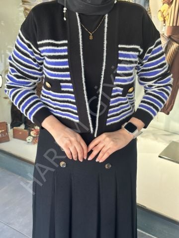 ON TRIKO ÇİZGİLİ HIRKA