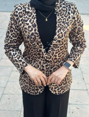 ON TRIKO LEOPAR DESEN CEKET