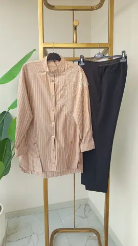 QMASH ÇİZGİLİ GÖMLEK