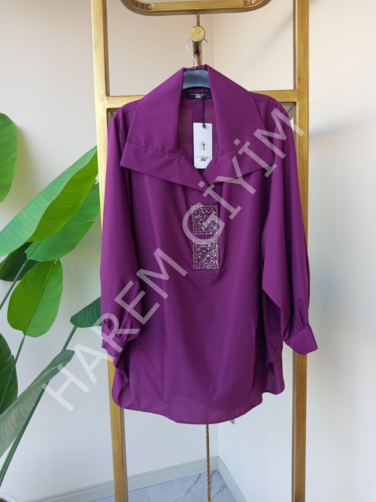 MY312 TAŞ DETAY GÖMLEK