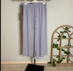 BELİ LASTİKLİ BOL PANTOLON GRİ 3009