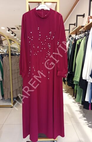 ALMARWAH SERPME İNCİ DETAY ABİYE ELBİSE