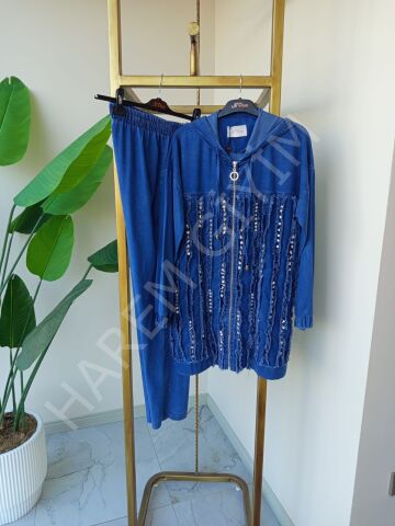 N'PRIVE TAŞ DETAY CEKETLİ PANTOLON TAKIM