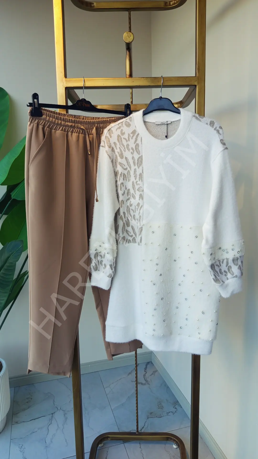 SOLİS İNCİ TAŞ DETAY TUNIK