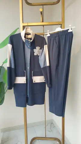 MÜSEMMA / THREE LIGHT YIKAMA KUMAŞ TAŞ DETAY İKİLİ TAKIM