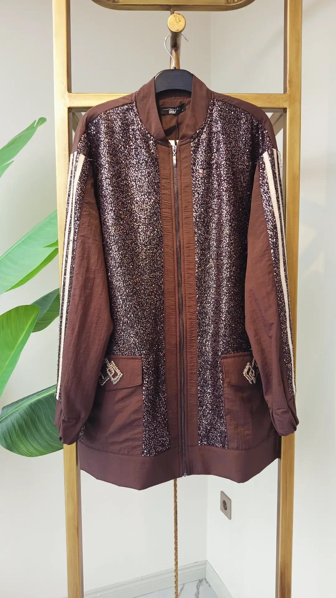 MY312 ARKASI TAŞ DETAY BOMBER CEKET