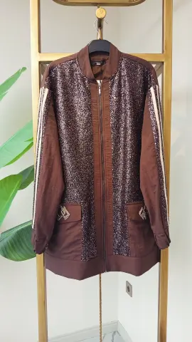 MY312 ARKASI TAŞ DETAY BOMBER CEKET