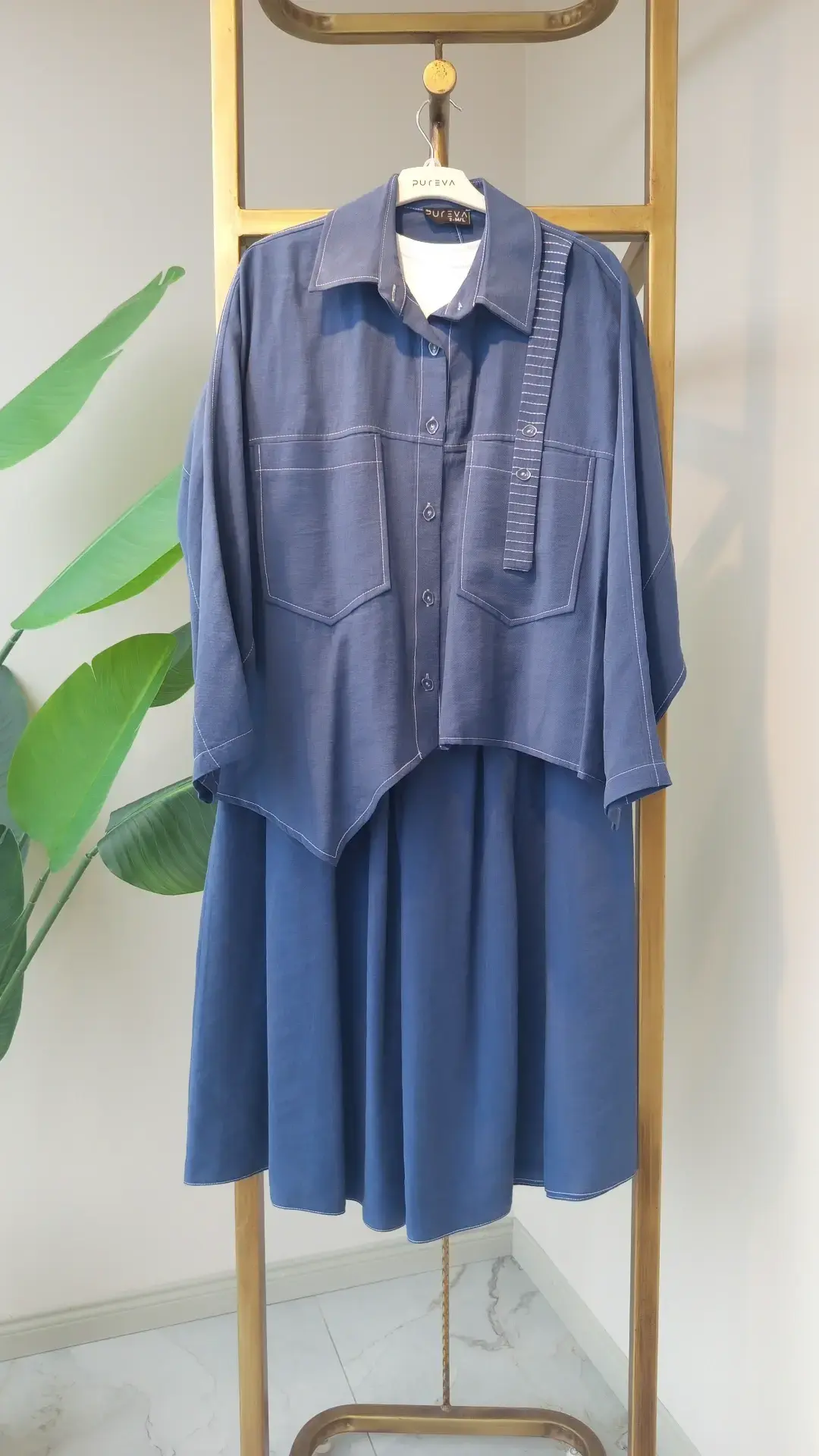 PUREVA ÜÇLÜ TENCEL ETEKLİ TAKIM