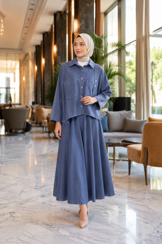 PUREVA ÜÇLÜ TENCEL ETEKLİ TAKIM