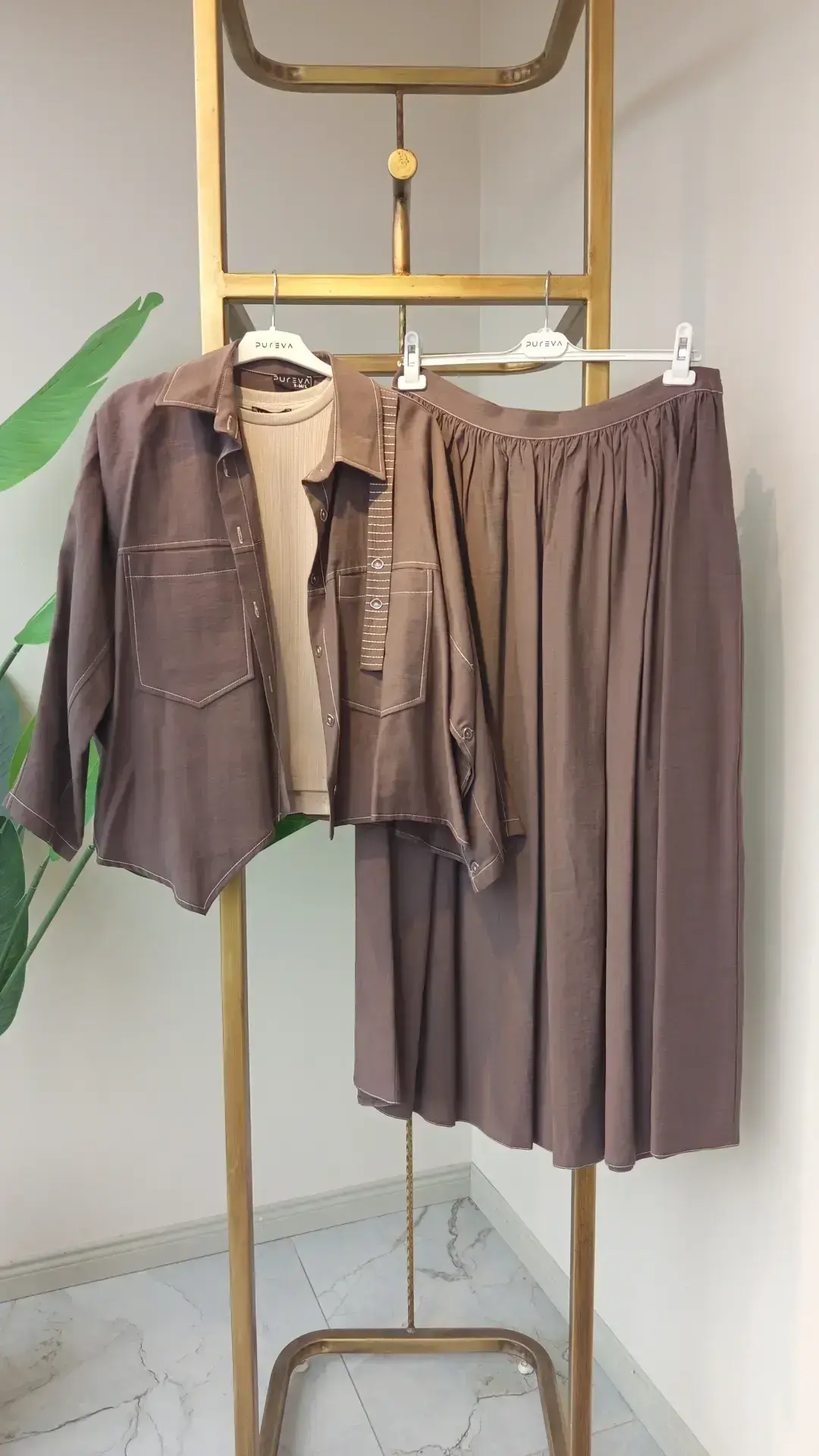 PUREVA ÜÇLÜ TENCEL ETEKLİ TAKIM