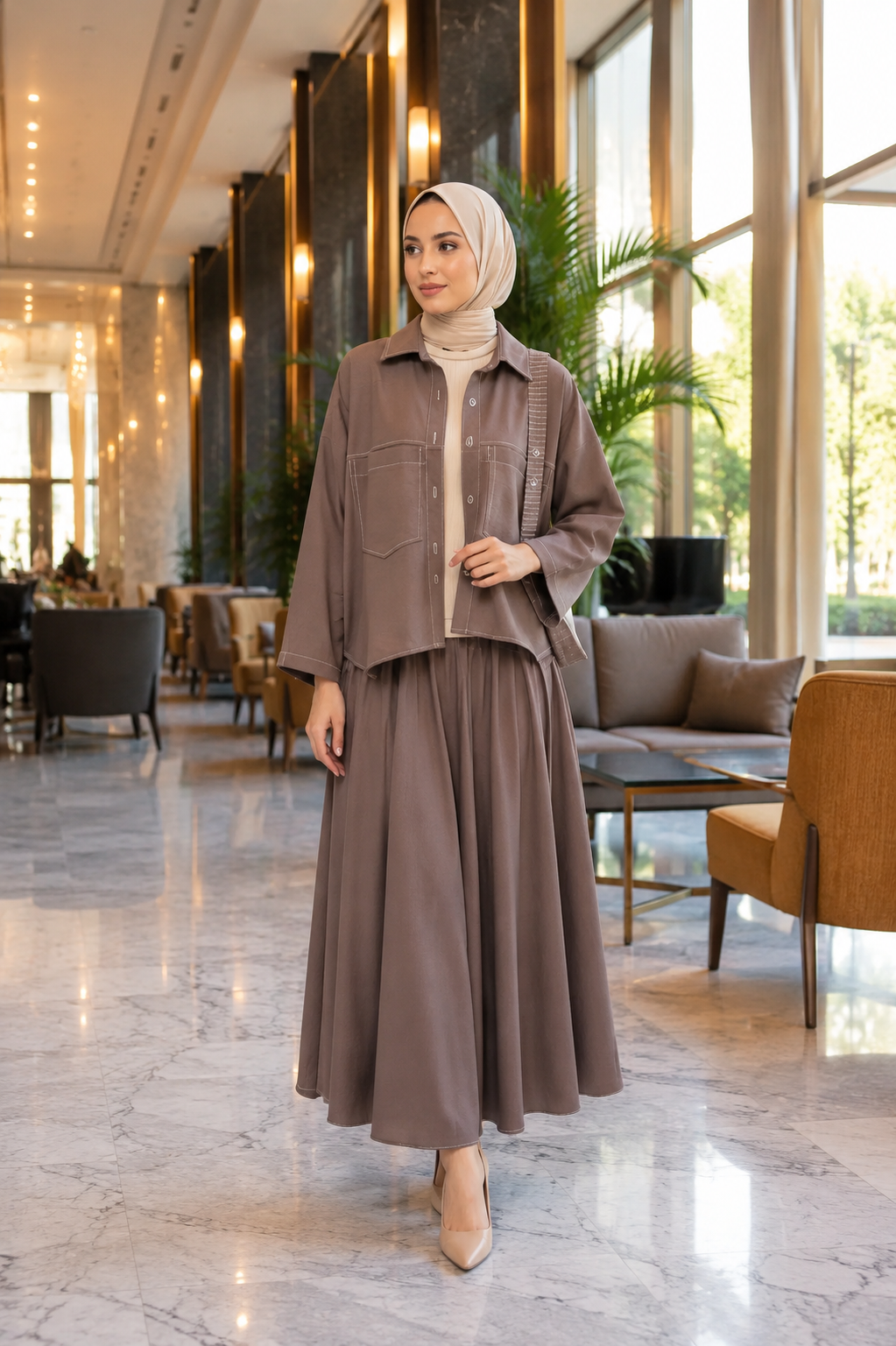 PUREVA ÜÇLÜ TENCEL ETEKLİ TAKIM