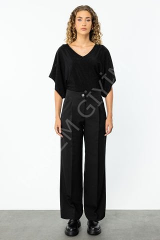 ON TRIKO ÖNÜ TEK PİLE YAN CEPLİ BOL PANTOLON