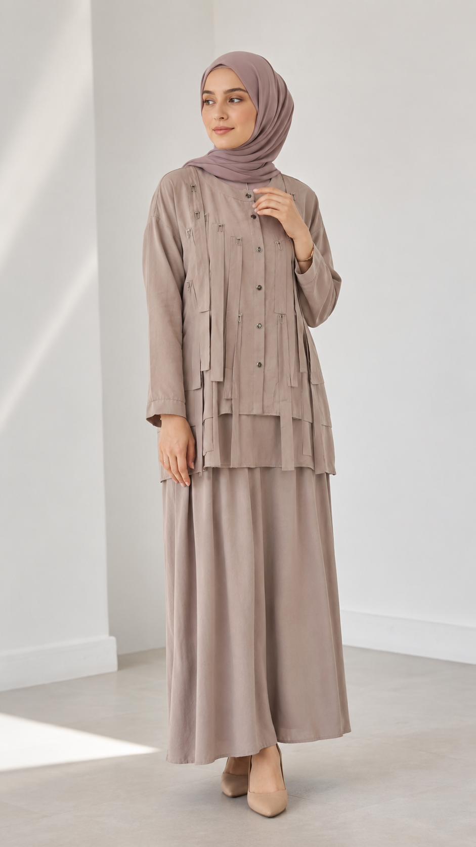 CEREMONY TENCEL KUMAŞ ETEKLİ TAKIM