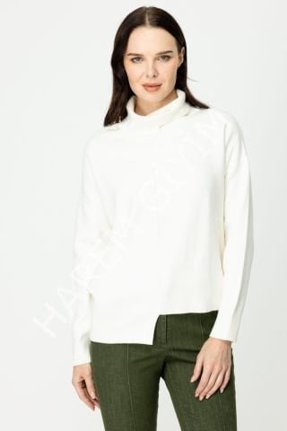 ON FASHION ÖNÜ KISADAN UZUNA YARIM BALIKÇI KAZAK