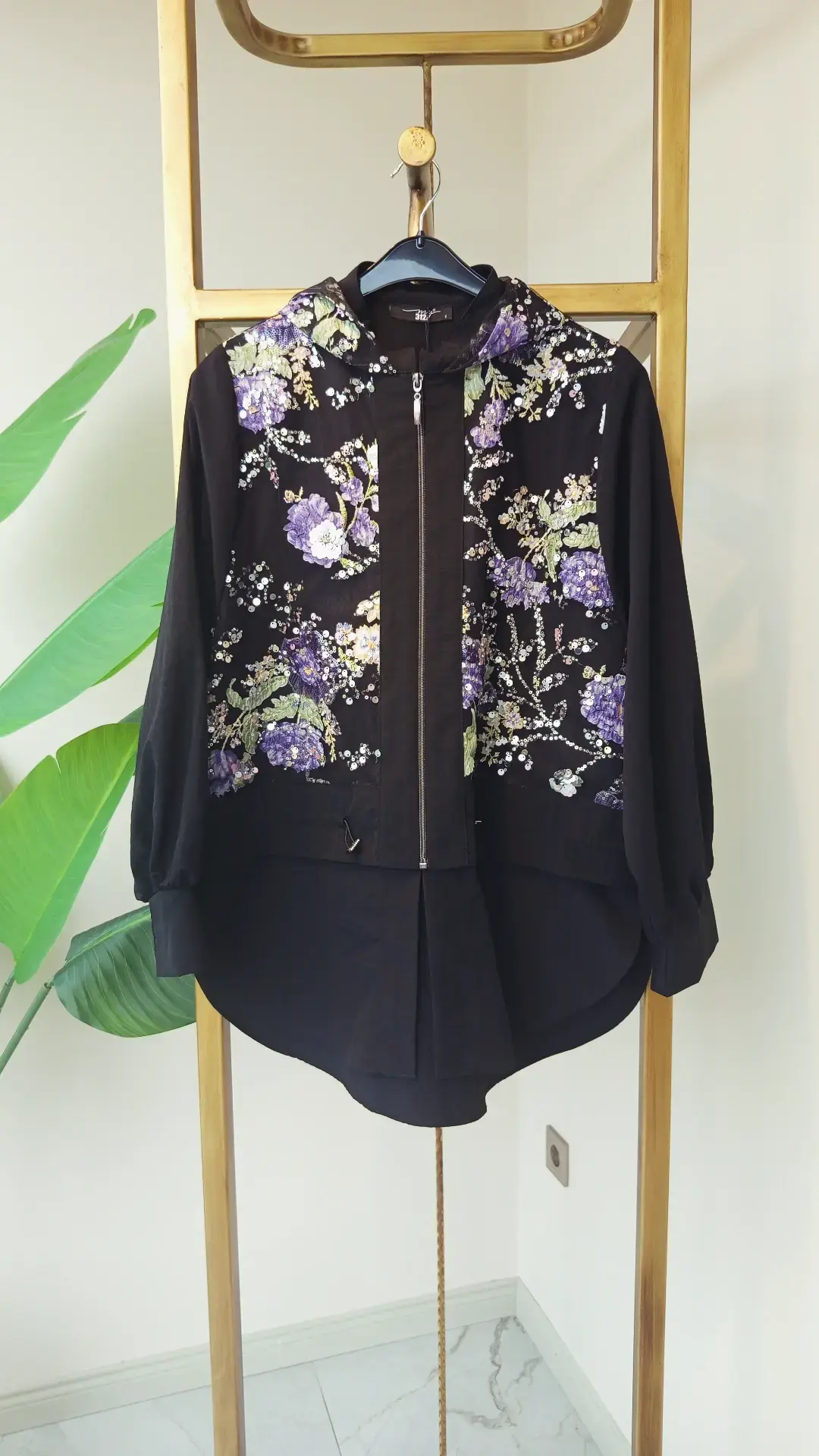 MY312 RENKLİ PUL İŞLEMELİ CEKET