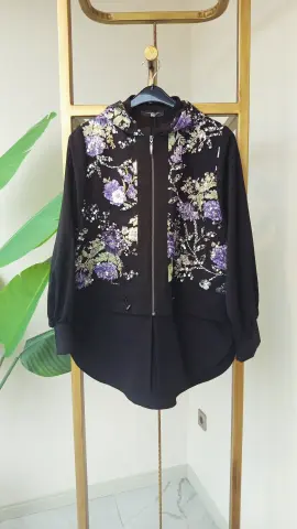 MY312 RENKLİ PUL İŞLEMELİ CEKET