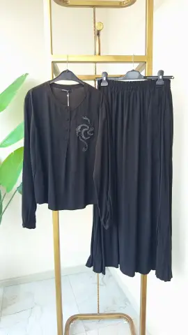 CEREMONY TAŞ İŞLEMELİ ETEKLİ TAKIM