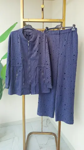 MY312 LAZER KESİM YAKMALI İKİLİ TAKIM