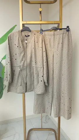 MY312 LAZER KESİM YAKMALI İKİLİ TAKIM