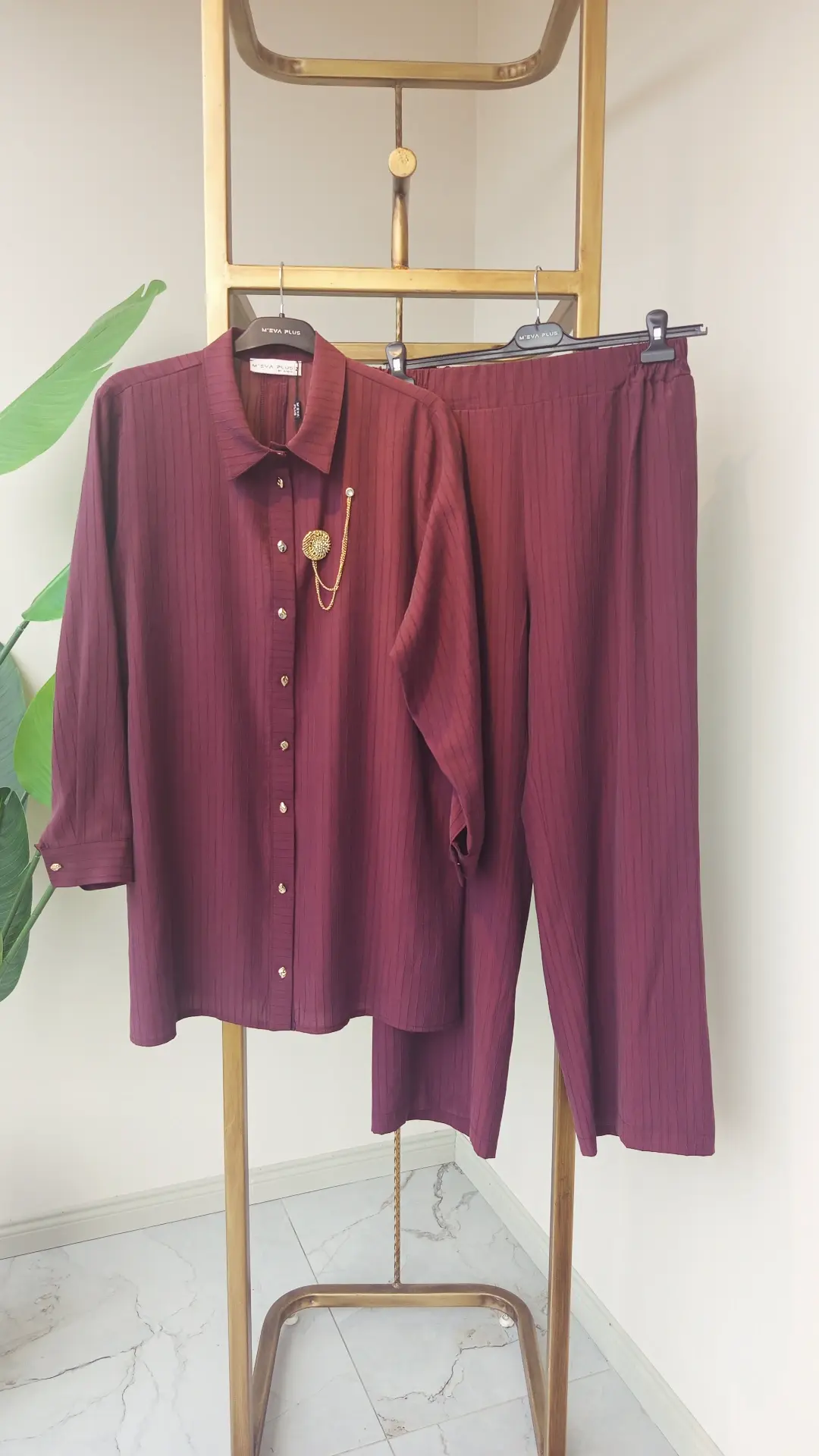 PUREVA /MEVA PLUS ÇİZGİ ARMÜRLÜ TENCEL İKİLİ TAKIM