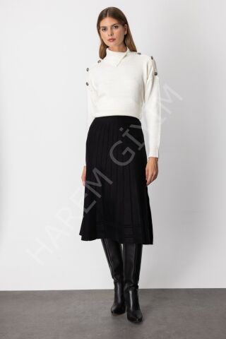 ON FASHION TRIKO PİLELİ ETEK