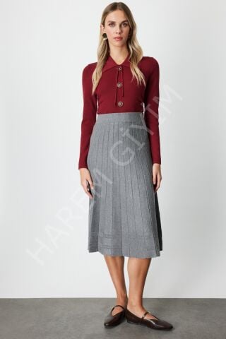 ON FASHION TRIKO PİLELİ ETEK