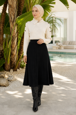 ON FASHION TRIKO PİLELİ ETEK