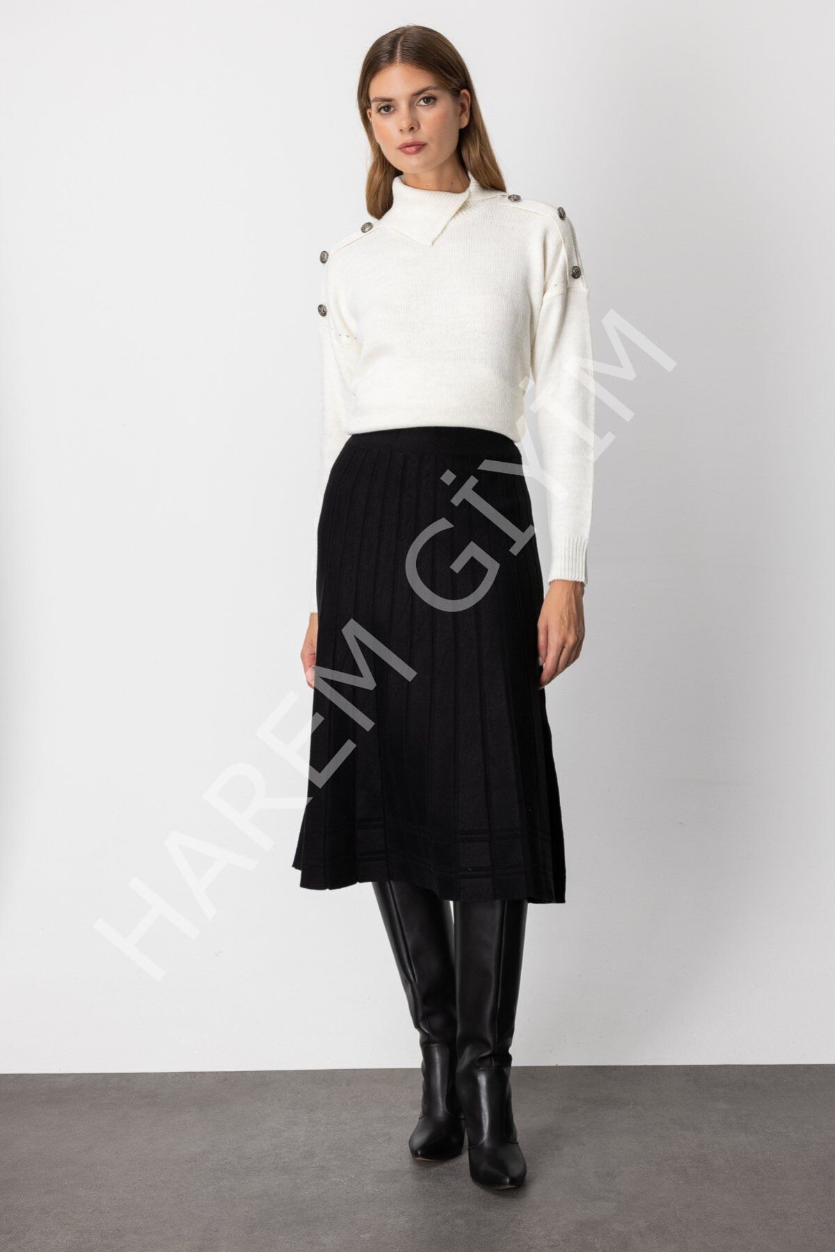 ON FASHION TRIKO PİLELİ ETEK