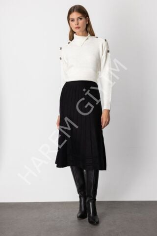 ON FASHION TRIKO PİLELİ ETEK