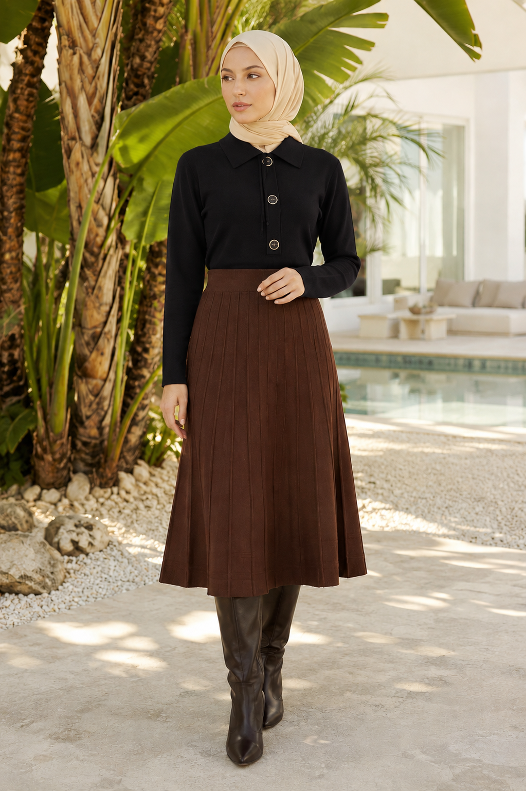 ON FASHION TRIKO PİLELİ ETEK
