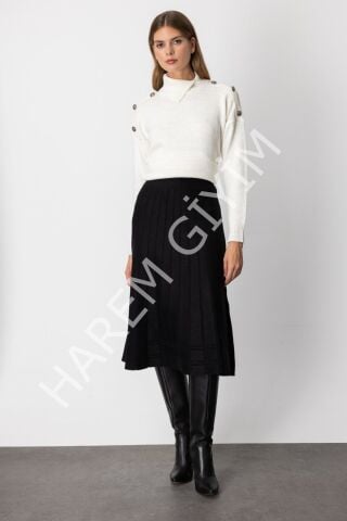 ON FASHION TRIKO PİLELİ ETEK