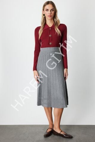 ON FASHION TRIKO PİLELİ ETEK