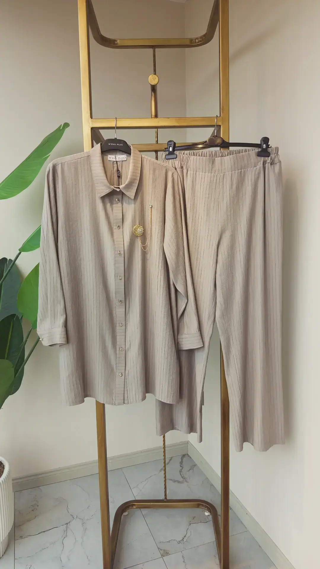 PUREVA /MEVA PLUS ÇİZGİ ARMÜRLÜ TENCEL İKİLİ TAKIM