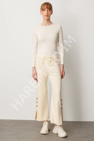 ON FASHION PAÇASI DÜĞME DETAY TRIKO PANTOLON