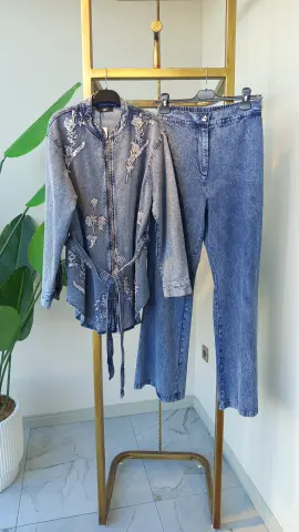 MY312 NAKIŞ İŞLEMELİ DENİM TAKIM