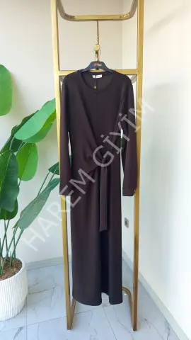 N'PRIVE BELDEN BAĞLAMA DETAYLI MODAL KUMAŞ ELBİSE