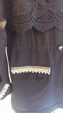 MY312  DANTELLİ TAŞLI CEKET