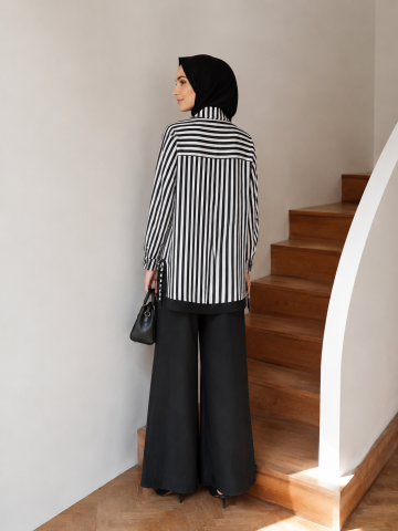 PUREVA NAKIŞLI TUNİK TENCEL PANTALON TAKIM