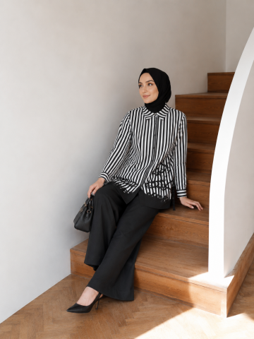 PUREVA NAKIŞLI TUNİK TENCEL PANTALON TAKIM